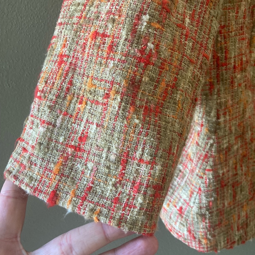 Josephine Chaus Women's Red, Green and Cream Tweed Blazer - Size 14 - Picture 4 of 10